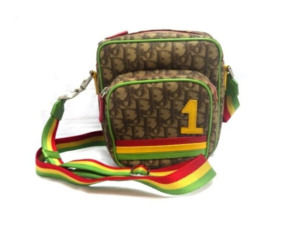 Christian Dior bag shoulder Rasta crossbody canvas calfskin